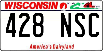 WI license plate 428NSC