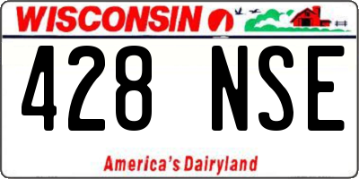 WI license plate 428NSE