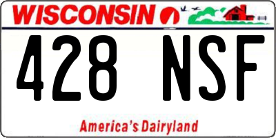 WI license plate 428NSF