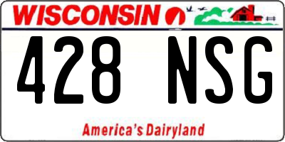 WI license plate 428NSG