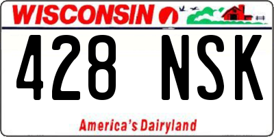 WI license plate 428NSK