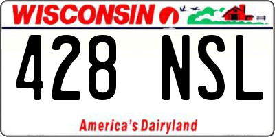 WI license plate 428NSL