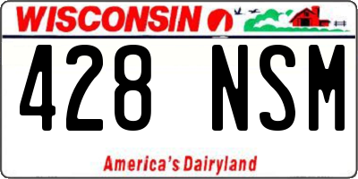WI license plate 428NSM