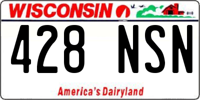 WI license plate 428NSN