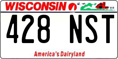 WI license plate 428NST
