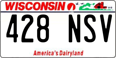 WI license plate 428NSV