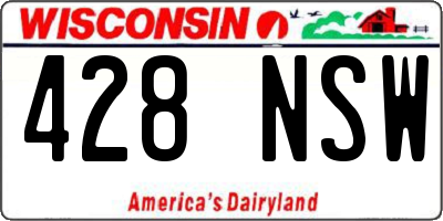 WI license plate 428NSW
