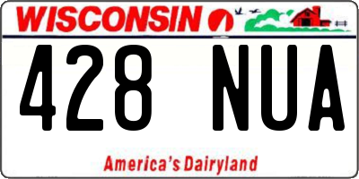 WI license plate 428NUA