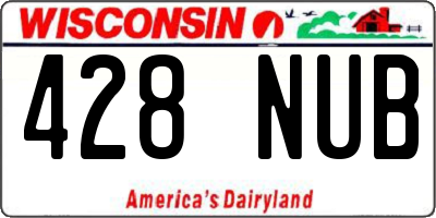 WI license plate 428NUB
