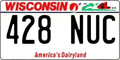 WI license plate 428NUC