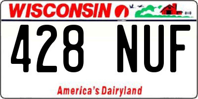 WI license plate 428NUF