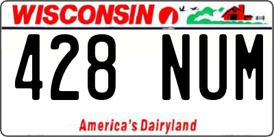 WI license plate 428NUM