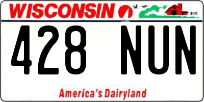 WI license plate 428NUN