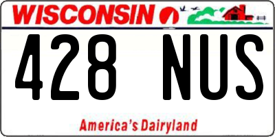 WI license plate 428NUS