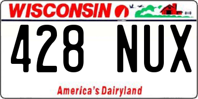 WI license plate 428NUX