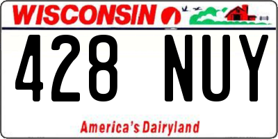 WI license plate 428NUY