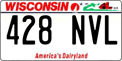 WI license plate 428NVL