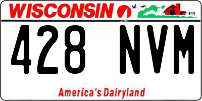WI license plate 428NVM