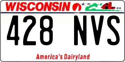 WI license plate 428NVS