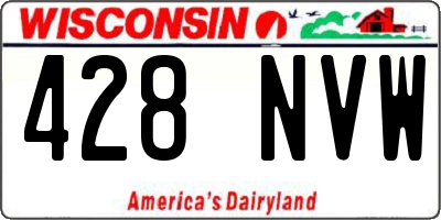 WI license plate 428NVW