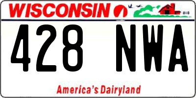 WI license plate 428NWA