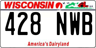 WI license plate 428NWB
