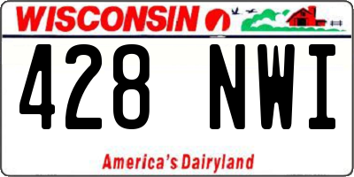 WI license plate 428NWI