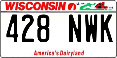 WI license plate 428NWK