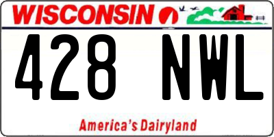 WI license plate 428NWL