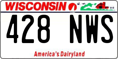 WI license plate 428NWS