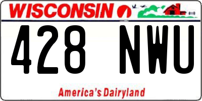 WI license plate 428NWU