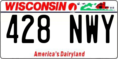 WI license plate 428NWY