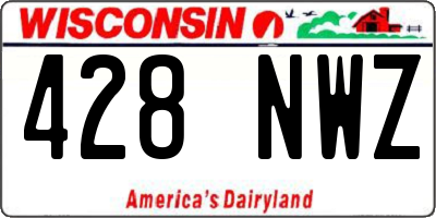 WI license plate 428NWZ