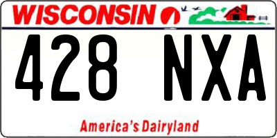 WI license plate 428NXA