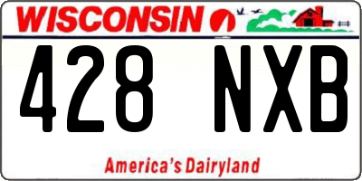 WI license plate 428NXB
