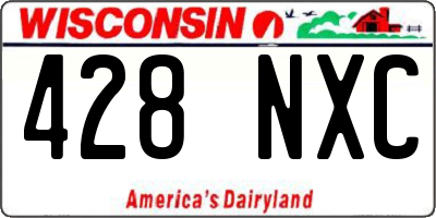 WI license plate 428NXC