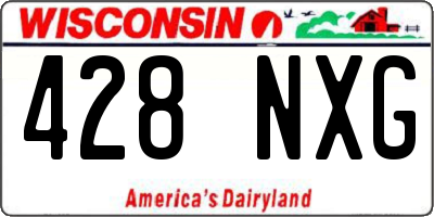 WI license plate 428NXG