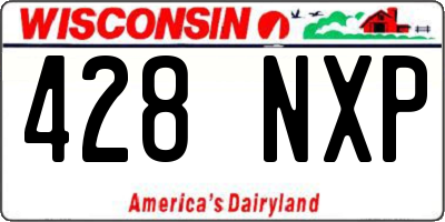 WI license plate 428NXP