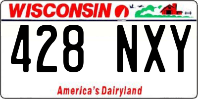 WI license plate 428NXY