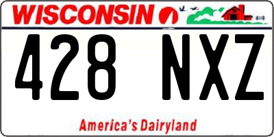 WI license plate 428NXZ