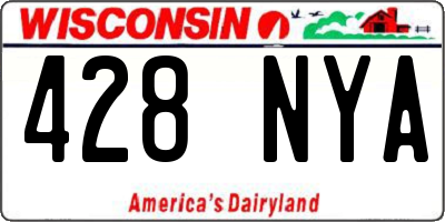 WI license plate 428NYA