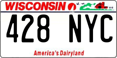 WI license plate 428NYC