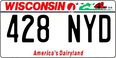WI license plate 428NYD