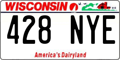 WI license plate 428NYE