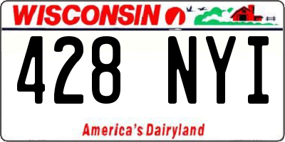WI license plate 428NYI