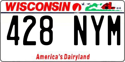 WI license plate 428NYM