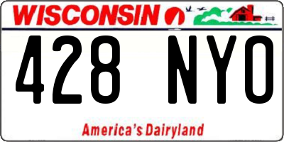 WI license plate 428NYO