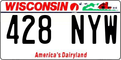 WI license plate 428NYW