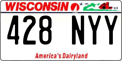 WI license plate 428NYY