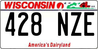 WI license plate 428NZE